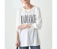 ロゴプリント 長袖カットソー ホワイト　Loungedressのサムネイル