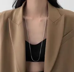 スネークチェーンネックレス　シルバー　シンプル　80㎝　男女兼用