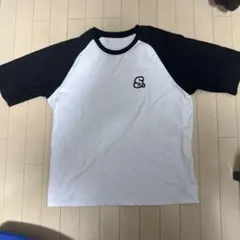 SHEIN ラグランTシャツ ホワイト×ブラック Lサイズ