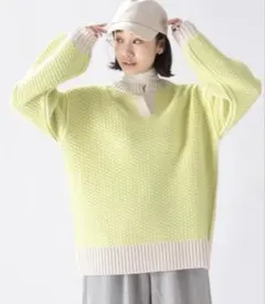 美品⭐︎ニコアンド　春ニット　スリットネックニット