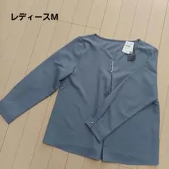 【即購入◎】　AOKI　九分袖　シャツ　ブラウス　ブルー　Mサイズ