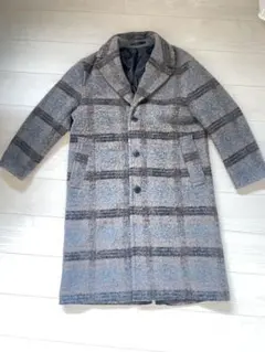 グレー系チェック柄チェスターコート