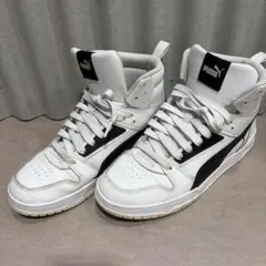 PUMA ハイカットスニーカー ネイビー ホワイト - メルカリ