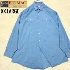 極美品✨ 90's BIG MAC USA製 シャンブレーシャツ XXL ブルーのサムネイル