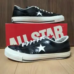 【日本製】コンバース　 ワンスター　ブラック　レザー　黒 ALL STAR