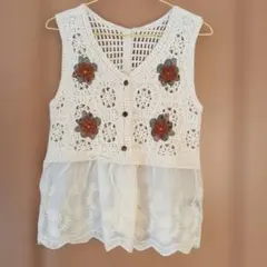 花柄刺繍 レースベストのサムネイル