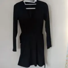 ZARA TRF】スエード風 ブラックトップス / ワンピース（XSサイズ）