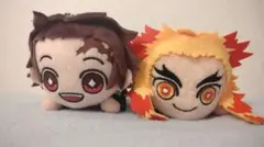 鬼滅の刃 エクストラ寝そべりキーチェーンマスコット 煉獄杏寿郎+竈門炭治郎セット