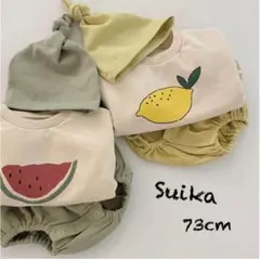 韓国子供服*スイカ トレーナー ブルマ 帽子 セット(73cm)