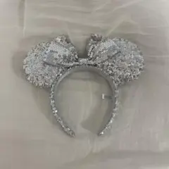 ミッキー耳カチューシャ シルバー スパンコール