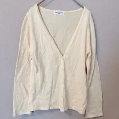 組曲 Sis コットン混 Vネックカーディガン イエロー ステッチ オンワード