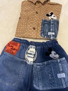値下げ⭐︎ デニム＆ダンガリー　ミッキーマウス　シャツ＆デニムパンツ　サイズ140