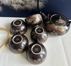 山滕窯　花柄 急須と湯呑みセット