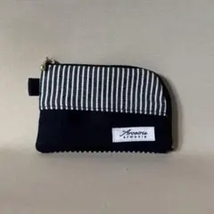 ポケットティッシュケース付き＊L字ファスナーポーチ＊ハンドメイド