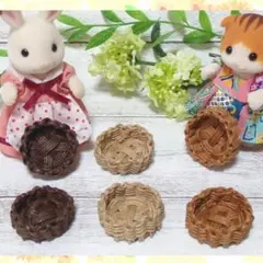 紙バンド ✤ かご シンプル丸トレーC ✤3色6こ ✤ ハンドメイド