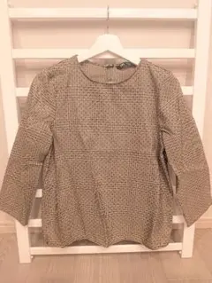 ZARA トップス チェック柄　ブラウン