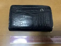 ブラック クロコダイル風型押し 財布ショルダー