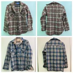 2枚セット‼️ヴィンテージ　アメカジ　ネルシャツ　ウールシャツ　ペンドルトン　アロ