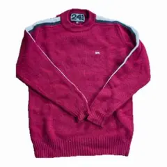 【値下げ交渉可】241 赤 クルーネック ニットセーター