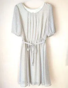 スーナウーナ ドット柄 半袖ワンピース 38
