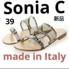 24.5cm 新品 SoniaC クリアダブルベルトサンダル 春夏 イタリア製のサムネイル
