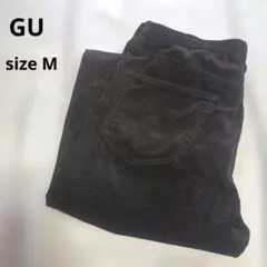 GU 【M】ワイドパンツ　コーデュロイ　黒　ブラック　ユニクロ