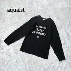 アクアイスト【M】プリントTシャツ 春秋 シンプル 綺麗めカジュアル ブラック