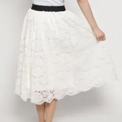 RAY CASSIN オフホワイト レース フレアスカート　フリーサイズ　美品