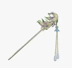 鳳凰のグラデーションがキレイなかんざし　新品　No.621 ムラサキ　ミドリ