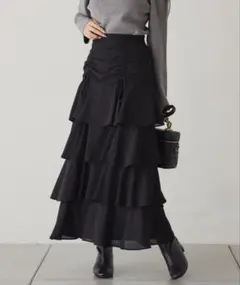 ナイスクラップ ドロストティアードロングスカート