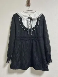 majoretty 地雷系 量産型 ロリータ　黒　レース　L