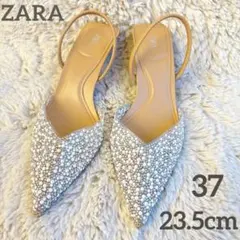 ZARA フェイクパール　ハイヒール　スリングバックシューズ　パール　サンダル