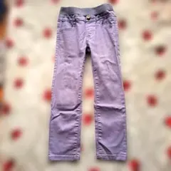 薄紫ストレートパンツ ハート型ポケット 120