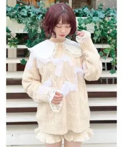 merry jenny りぼんがいっぱいニット