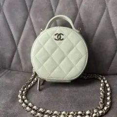 CHANEL キャビアスキン スモール バニティ ラウンド ミニ チェーン