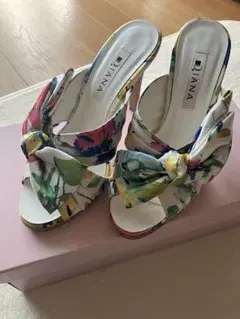 ダイアナ　フラワー　ミュール　21.5ｃｍ