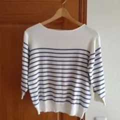 【BAYFLOW】ベイフロー　 ボーダーニット　　七分袖