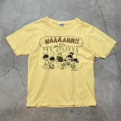 90s〜 SNOOPY Tシャツ スヌーピー 黄色 PEANUTS サイズ36