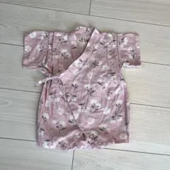 ベビー甚平 ロンパース 花柄 ピンク 70cm
