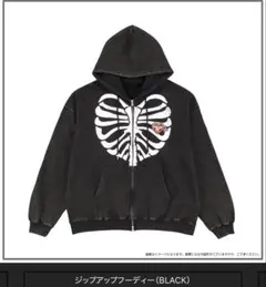 TREASURE PULSE ON ジップアップフーディ BLACK Lサイズ