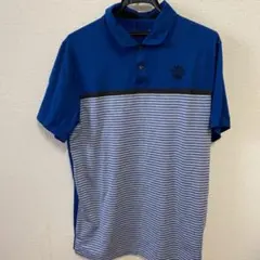 ナイキゴルフ　Ｍサイズ　ボーダーポロシャツ　ネイビー　ブルーメンズ　トップス