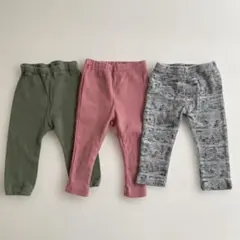 ベビー パンツ 80cm ユニクロ ブリーズ 緑 ピンク グレー 無地
