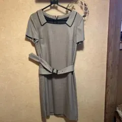 クラシカルグレンチェック風柄 襟 ワンピースのサムネイル