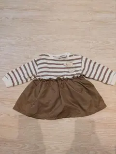 ストライプ柄フリル付きトップス