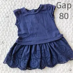 babyGAP ネイビー フリル袖 ワンピース 80cm 冠婚葬祭