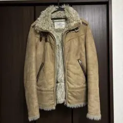 ムートン ジャケット 合成皮革 B-3タイプ IKKA 衿ストラップ ボア Ｍ