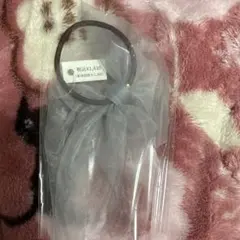 ブラウンリボン付きヘアゴム