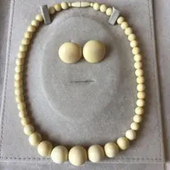 天然素材ネックレス　イヤリングセット　ー47