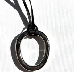 革紐&ヴィンテージシルバーパーツのネックレスコードネックレス　チョーカー