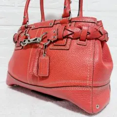 極美品✨ COACH レザー Y2K コーチ トートバッグ レッド タッセル
